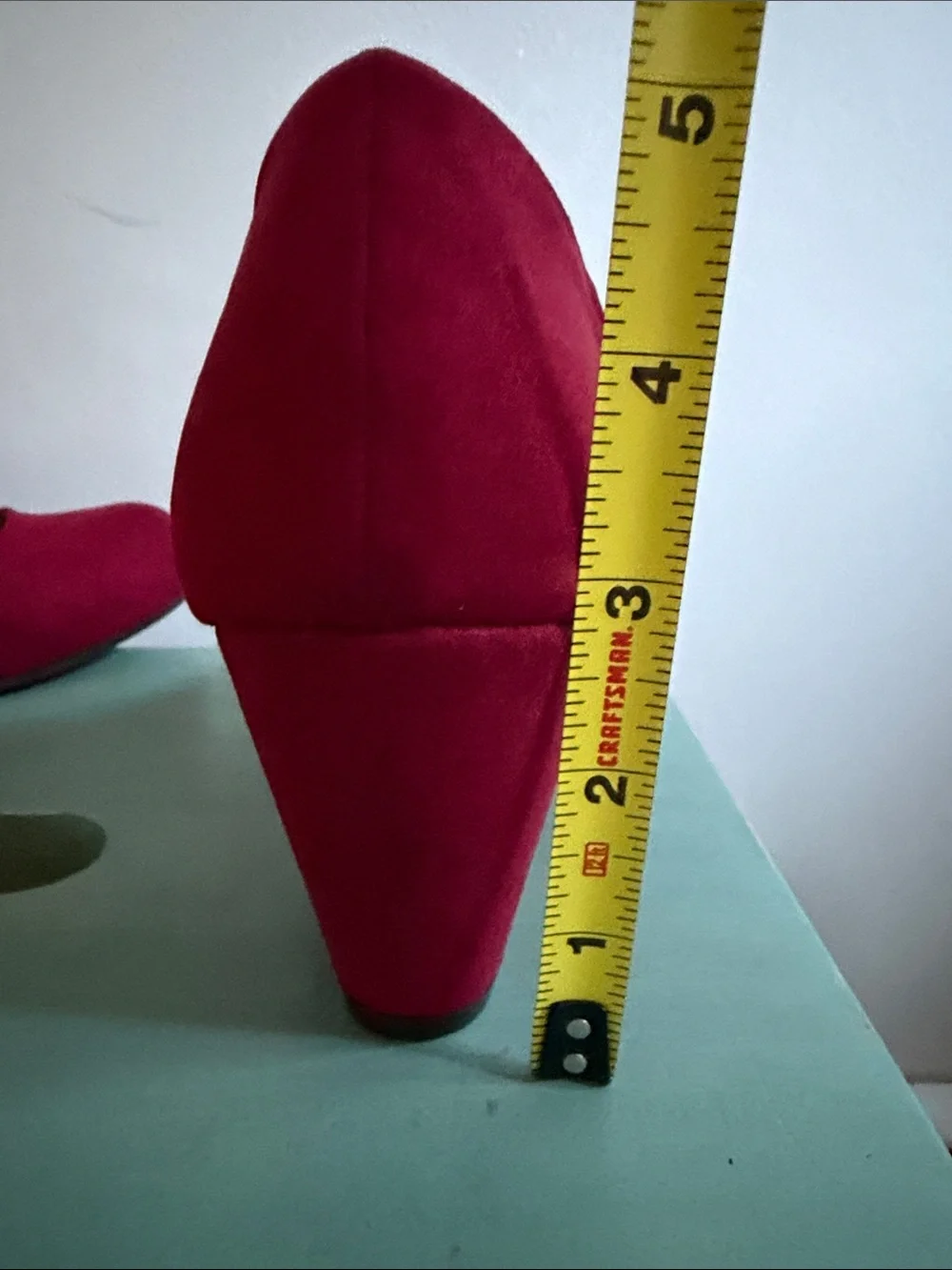 CL by Laundry Deep Red  Suede Wedge Pumps 7 / 7.5